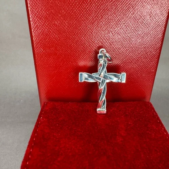 David Yurman 925 Sterling Silver Helios Cross Pendant Men's - Picture 3 of 6